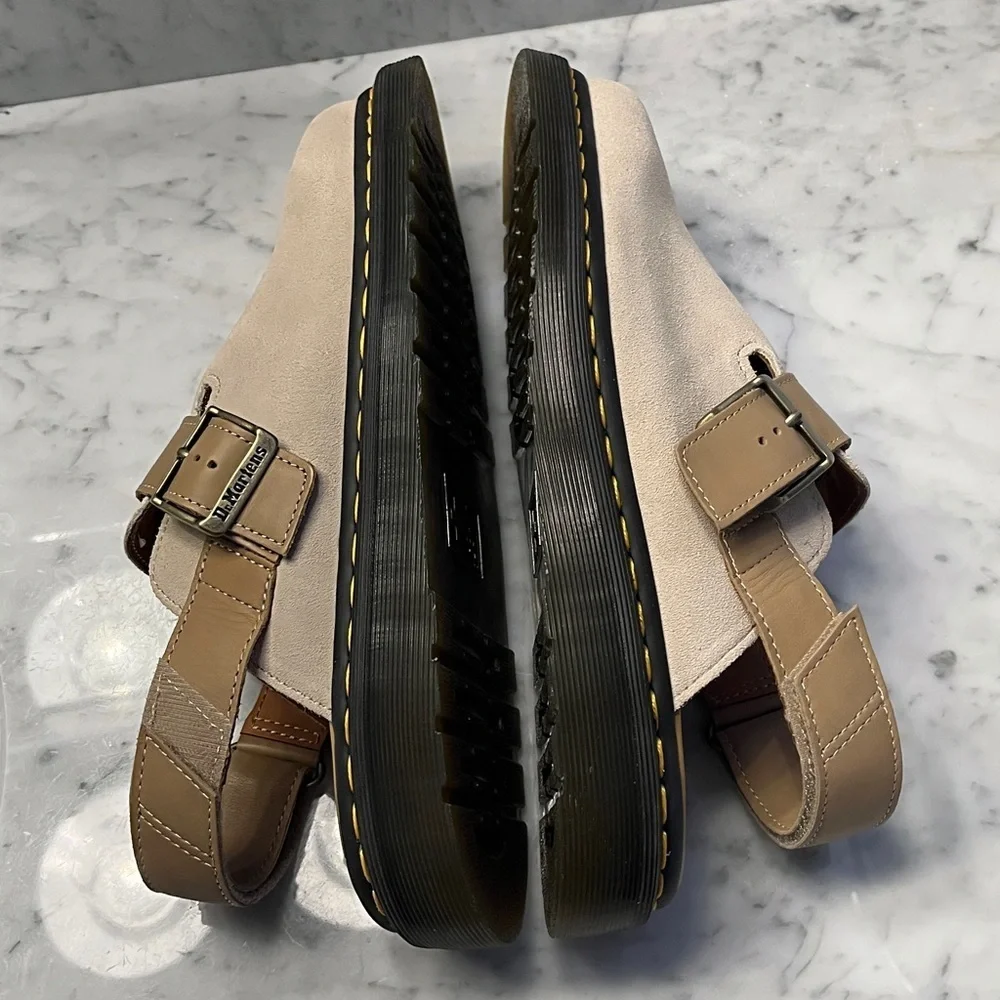 Dr Martens Jorge II Parchment Beige Suede Sandals Size 11 Mens or 12 Woman’s NIB